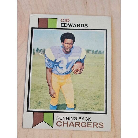 1973 Topps #13 Cid Edwards San Diego Chargers Football Card - Picture 4 of 5